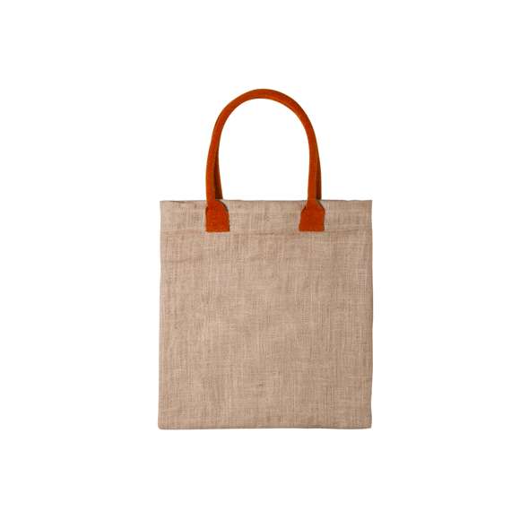 Bolsa de yute con asas de algodón medianas y reforzadas en variada gama de vivos colores. Resistencia hasta 9kg de peso.