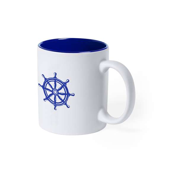 Taza de cerámica de alta calidad de 350ml de capacidad. Parte exterior en color blanco, especialmente diseñada para marcaje en láser, e interior en vivos colores. Al grabar el logotipo en la parte exterior, se muestra el color del interior de la taza. Presentada en caja individual.Disponible manual de instrucciones en español e inglés.