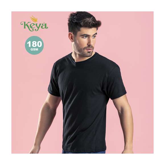 Camiseta para adulto Keya MC 180-OE. En material 100% algodón heavy de 180g/m2. Disponible en extensa gama de vivos colores y en tallas S, M, L, XL, XXL, 3XL.