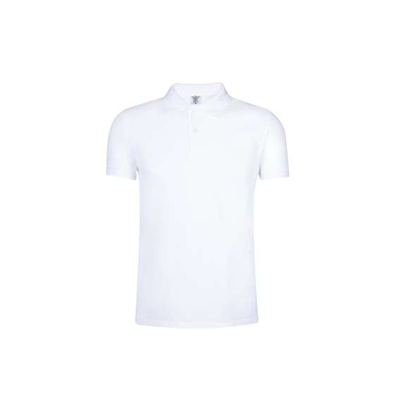 Polo de piqué para adulto de Keya MPS180. En material 100% algodón de 180g/m2. Con dos botones de cierre a juego y disponible en color blanco. Tallas S, M, L, XL, XXL, 3XL.