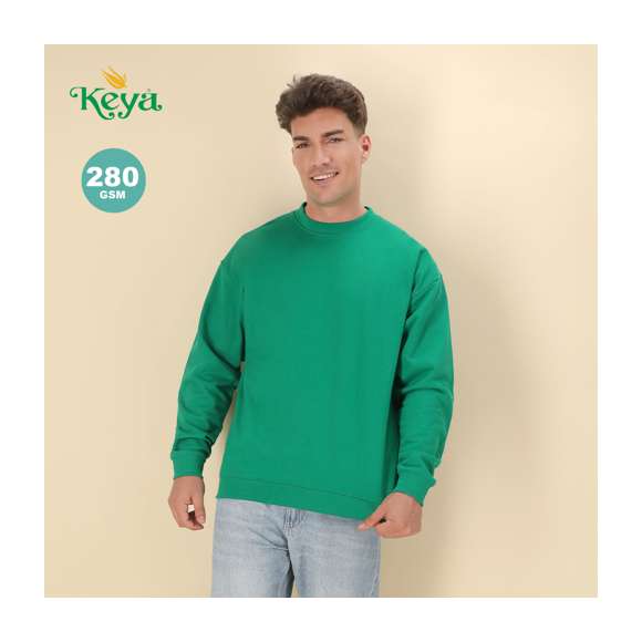Sudadera para adulto de Keya SWC280 en combinación de materiales algodón y poliéster de 280g/m2. Disponible en extensa gama de vivos colores y en tallas S, M, L, XL, XXL, 3XL.