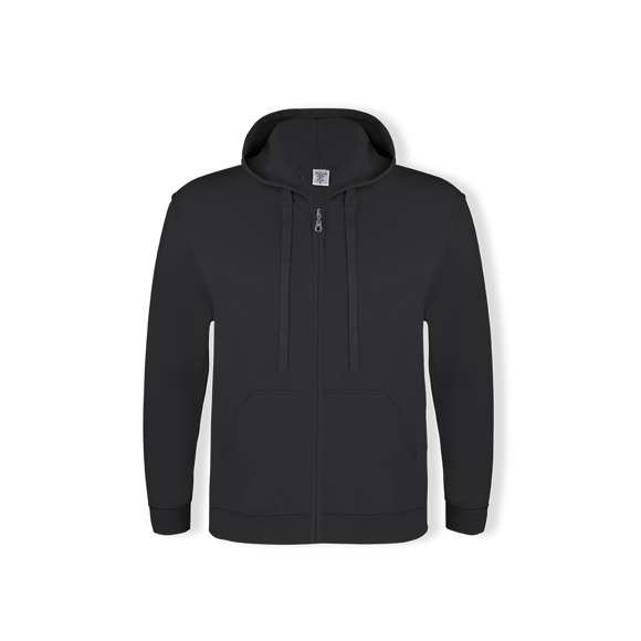 Sudadera para adulto con capucha y cierre de cremallera de Keya SWZ280. En combinación de materiales algodón y poliéster de 280g/m2. Con cordones a juego y 2 bolsillos frontales. Disponible en extensa gama de vivos colores y en tallas S, M, L, XL, XXL, 3XL.