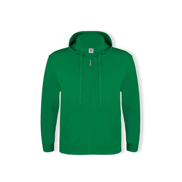 Sudadera para adulto con capucha y cierre de cremallera de Keya SWZ280. En combinación de materiales algodón y poliéster de 280g/m2. Con cordones a juego y 2 bolsillos frontales. Disponible en extensa gama de vivos colores y en tallas S, M, L, XL, XXL, 3XL.