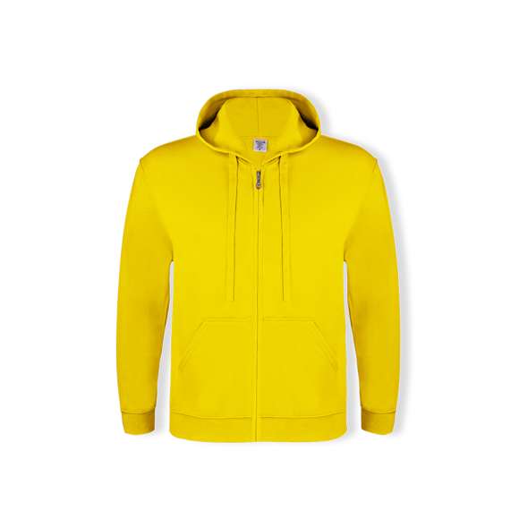 Sudadera para adulto con capucha y cierre de cremallera de Keya SWZ280. En combinación de materiales algodón y poliéster de 280g/m2. Con cordones a juego y 2 bolsillos frontales. Disponible en extensa gama de vivos colores y en tallas S, M, L, XL, XXL, 3XL.