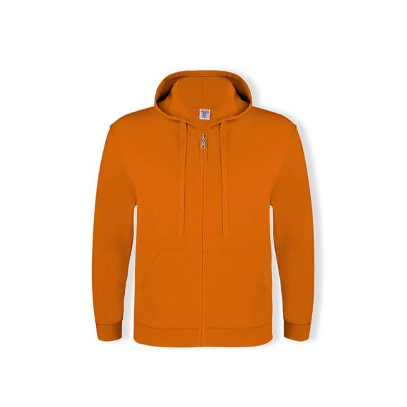 Sudadera para adulto con capucha y cierre de cremallera de Keya SWZ280. En combinación de materiales algodón y poliéster de 280g/m2. Con cordones a juego y 2 bolsillos frontales. Disponible en extensa gama de vivos colores y en tallas S, M, L, XL, XXL, 3XL.