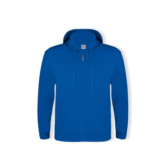 Sudadera para adulto con capucha y cierre de cremallera de Keya SWZ280. En combinación de materiales algodón y poliéster de 280g/m2. Con cordones a juego y 2 bolsillos frontales. Disponible en extensa gama de vivos colores y en tallas S, M, L, XL, XXL, 3XL.