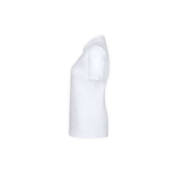 Polo de piqué para mujer de Keya WPS180. En material 100% algodón de 180g/m2. Con dos botones de cierre a juego y disponible en color blanco. Tallas S, M, L, XL, XXL.