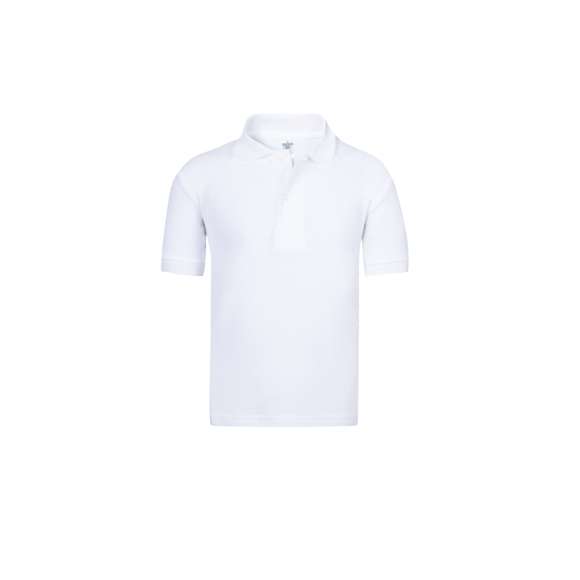 Polo de piqué para niño de Keya YPS180. En material 100% algodón de 180g/m2. Con dos botones de cierre a juego y disponible en color blanco. TallasXS, S, M, L, XL.