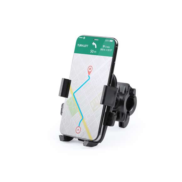 Práctico y resistente soporte de manillar para smartphone. Con 3 posiciones, rotación 360º y ángulo de inclinación de hasta 45º. Sólida pinza de agarre y presentado en atractiva caja de diseño.