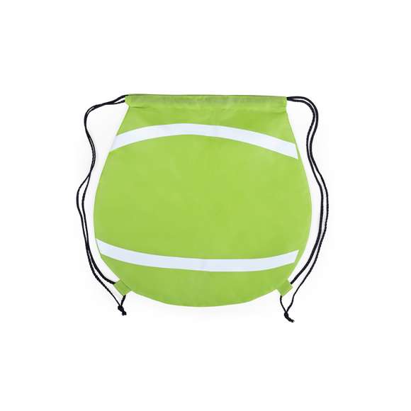 Original mochila de cuerdas con diseños deportivos en poliéster 210. Sujeciones para cuerdas reforzadas y disponible en diseños fútbol, baloncesto y tenis.