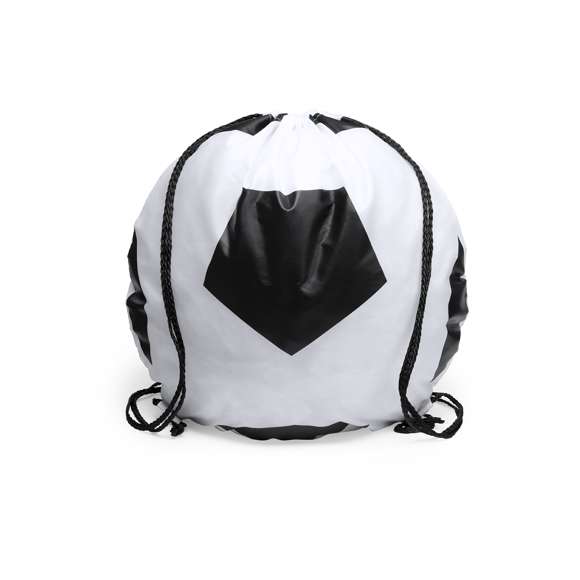 Original mochila de cuerdas con diseños deportivos en poliéster 210. Sujeciones para cuerdas reforzadas y disponible en diseños fútbol, baloncesto y tenis.