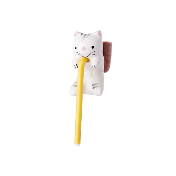Maceta chupón en divertidos diseños de pato y gatito. Solamente hay que dejar la pajita en contacto con el agua para que la absorba y así florezcan unas espectaculares petunias. Cuerpo en cerámica, con 10-12 semillas incluidas. Presentada en atractiva caja de diseño.