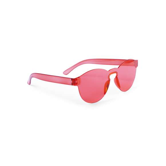 Gafas de sol de diseño en orginales diseños monocolor translúcidos. Lentes sin marco con protección UV400y patillas a juego.