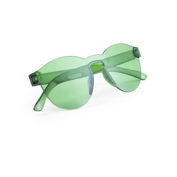 Gafas de sol de diseño en orginales diseños monocolor translúcidos. Lentes sin marco con protección UV400y patillas a juego.