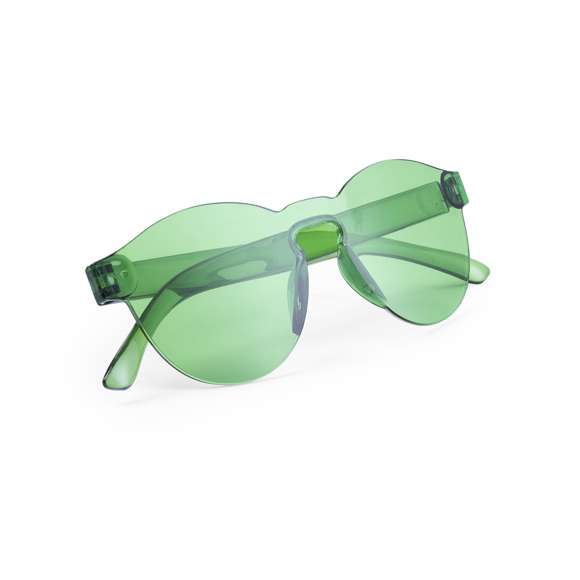 Gafas de sol de diseño en orginales diseños monocolor translúcidos. Lentes sin marco con protección UV400y patillas a juego.