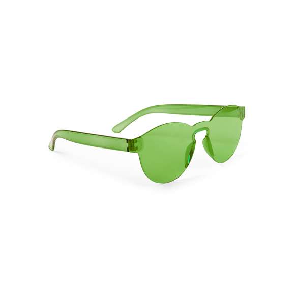 Gafas de sol de diseño en orginales diseños monocolor translúcidos. Lentes sin marco con protección UV400y patillas a juego.