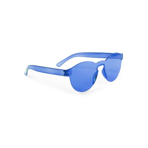 Gafas de sol de diseño en orginales diseños monocolor translúcidos. Lentes sin marco con protección UV400y patillas a juego.