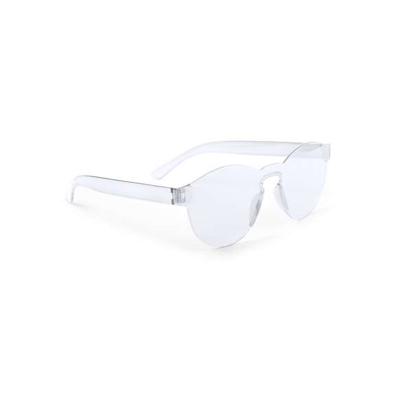 Gafas de sol de diseño en orginales diseños monocolor translúcidos. Lentes sin marco con protección UV400y patillas a juego.