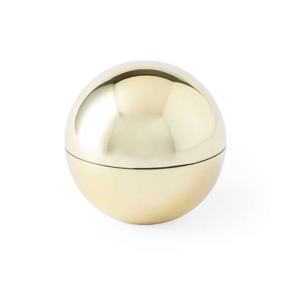 Esfera de bálsamo labial en elegantes colores dorado, plateado y oro rosa. Aroma vainilla, con protección SPF15 y dermatológicamente testados.