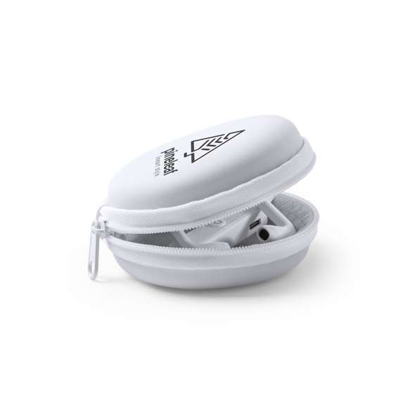  	Auriculares intraurales de conexión bluetooth y diseño minimalista en elegante color blanco. De diseño ergonómico, incluyen panel de control integrado en cable y ofrecen función manos libres. Recargables mediante cable mini USB -incluido-. Presentados en resistente estuche individual de polipiel a juego con cierre de cremallera.