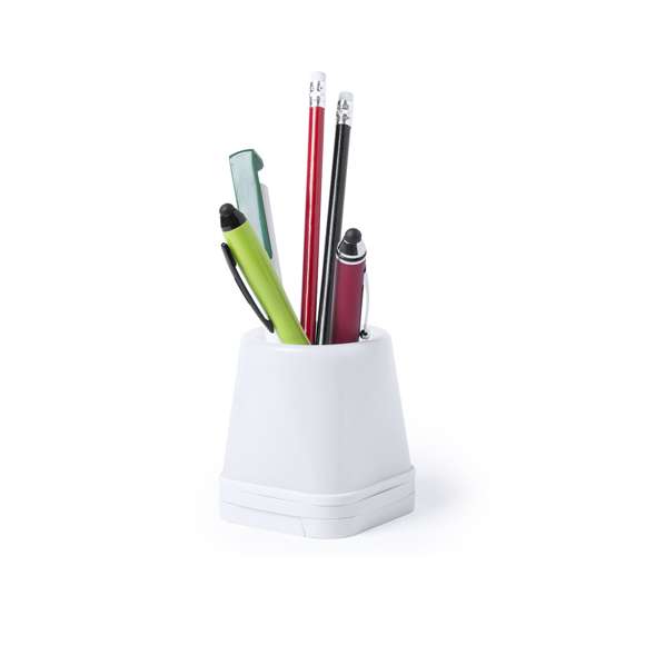  	Original lapicero con puerto USB integrado. Retroiluminado por luz led, con 2 posiciones de iluminación y cuerpo en elegante color blanco para fácil marcaje. Incluye 4 puertos USB 2.0. Presentado en caja individual.
