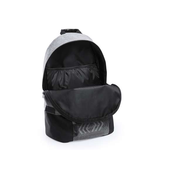 Mochila con indicadores, en resistente poliéster 600D. Indicadores luminosos en la base, con señalización controlada desde las cintas de hombros de la mochila. Bolsillo principal con doble tirador e interior con bolsillo acolchado para ordenador portátil de hasta 15 pulgadas. Espalda y cintas acolchadas. Conexión micro USB -cable incluido-. Requiere de un powerbank -no incluido- para el funcionamiento de las luces.