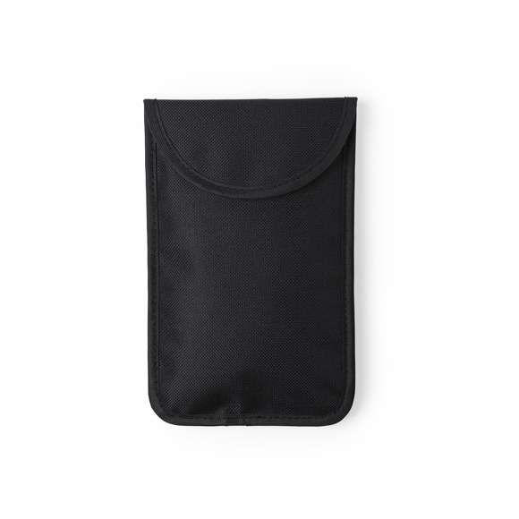 Funda de seguridad con protección RFID (Identificación por Radio Frecuencia) que mantiene seguros los datos de tarjetas y otros dispositivos. En variada gama de colores y en resistente poliéster. Tamaño ideal para smartphone y pequeños objetos.