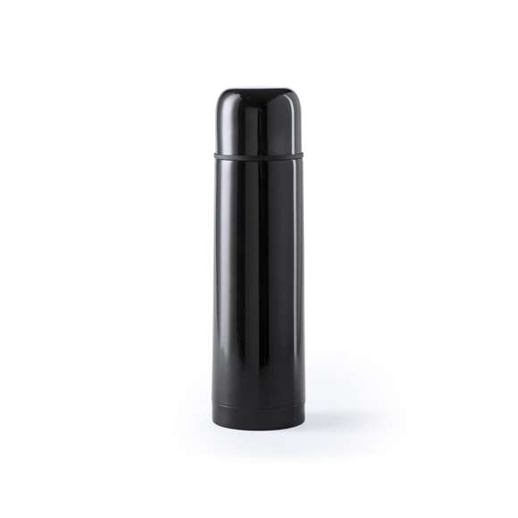 Termo de acero inox de 500ml de capacidad en acabado brillante. Con tapón de seguridad/taza y presentado en atractiva caja de diseño.