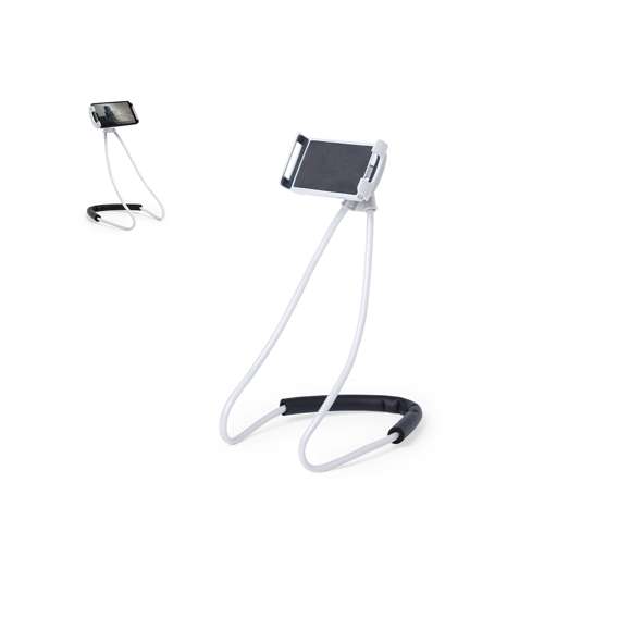 Soporte flexible multiusos para dispositivos móviles. De diseño ergonómico y flexible, muy versátil y cómodo de usar. Soporte para dispositivo móvil de excelente fijación, con acolchado antideslizante. Presentado en atractiva caja de diseño.