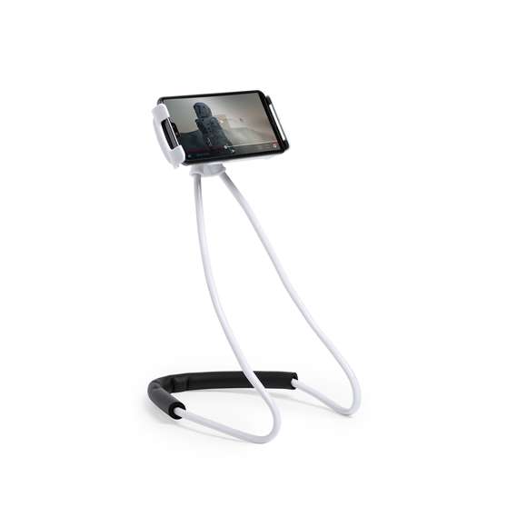 Soporte flexible multiusos para dispositivos móviles. De diseño ergonómico y flexible, muy versátil y cómodo de usar. Soporte para dispositivo móvil de excelente fijación, con acolchado antideslizante. Presentado en atractiva caja de diseño.