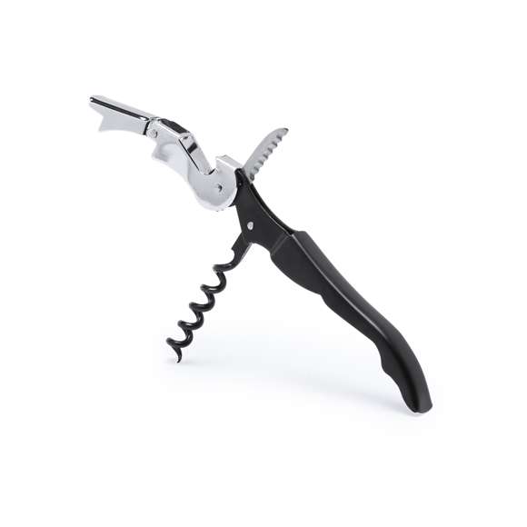 Sacacorchos premium en acero inox. De dos tiempos, presentado en caja individual.