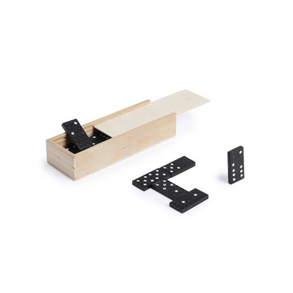 	Set de juegos en madera. Incluye mikado, ajedrez, damas y dominó. Presentado en estuche de madera con tapa-tablero. Tablero con lado liso para marcaje.