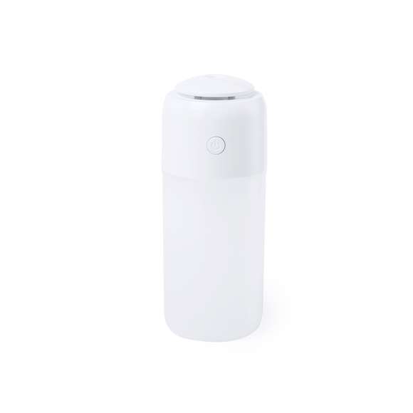  	Elegante y decorativo humidificador con con luz led de 2 posiciones e iluminación multicolor. Cuenta con 2 tipos de vaporización: modo continuo y a intervalos. Para uso en estancias de hasta 25m2, con filtro de recambio y cable de corriente USB. Presentado en atractiva caja de diseño.
