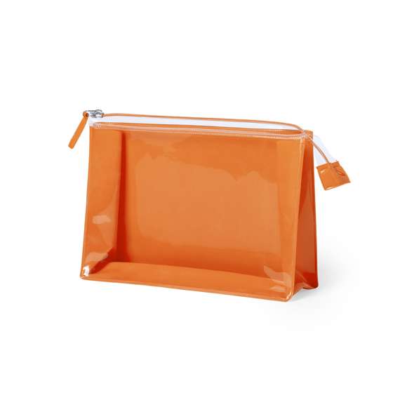  	Neceser multiusos en resistente material EVA translúcido de vivos colores, libre de PVC. Con ventana transparente, cremallera a juego y acabado termosellado. Cinta en tirador a juego.