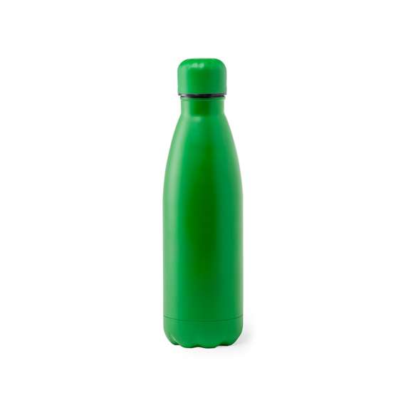 Bidón fabricado en acero inox de 790ml. Con tapón de seguridad de rosca. De original acabado mate completo en vivos y variados colores. Presentado en atractiva caja de diseño.