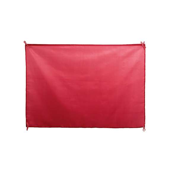 Bandera tamaño XL -100x70cm- en suave poliéster y extensa gama de colores vivos. Con resistentes cintas de sujeción a juego.