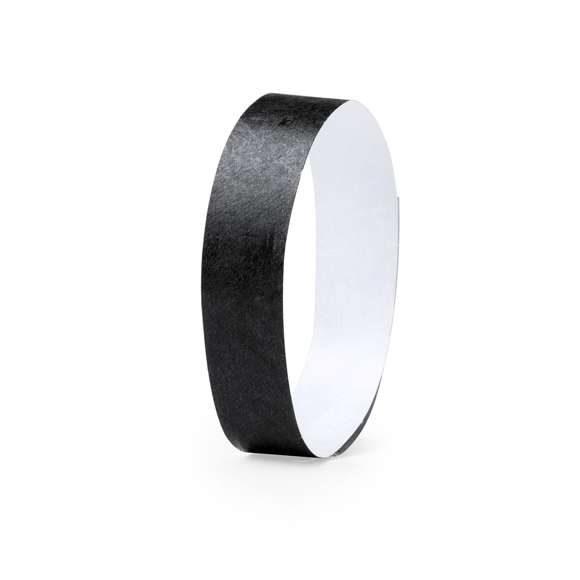 Pulsera para eventos en fibra sintética y variada gama de vivos colores. Con cierre adhesivo, resistente al agua y presentada en plancha troquelada de 10 piezas con numeración individual.