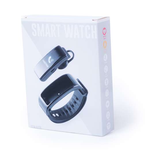 Reloj inteligente multifunción de diseño deportivo, con conexión Bluetooth y recargable mediante cable Micro USB -incluido-. Base extraíble con función auricular y manos libres. Su cuerpo en material TPU y su pantalla LCD integrada de 0,96 pulgadas lo convierten en el gadget perfecto para todo tipo de actividades deportivas, de ocio y para el día a día. Presentado en atractiva caja de diseño.