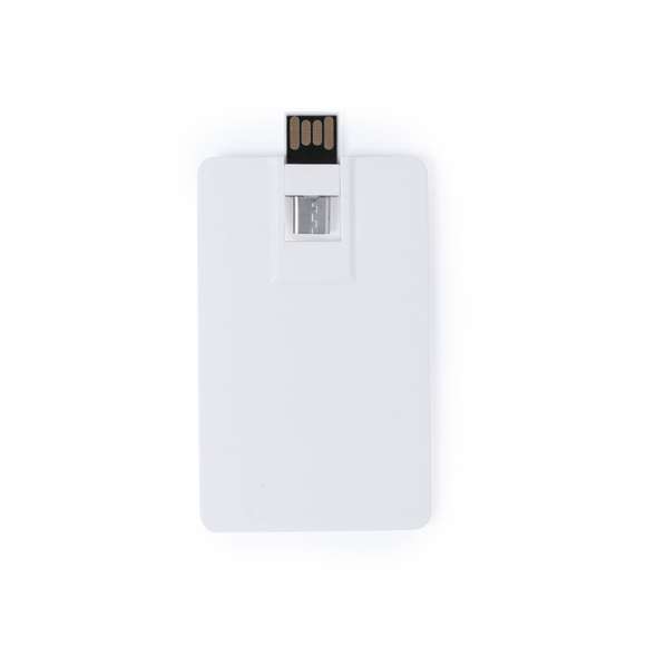 Memoria USB tarjeta de 16GB de capacidad, con conexión Tipo C y tecnología OTG. De diseño ultraplano, mecanismo plegable y especialmente diseñada para marcaje a todo color en digital. Compatible con dispositivos móviles Android con funcionalidad OTG. Presentada en funda individual.