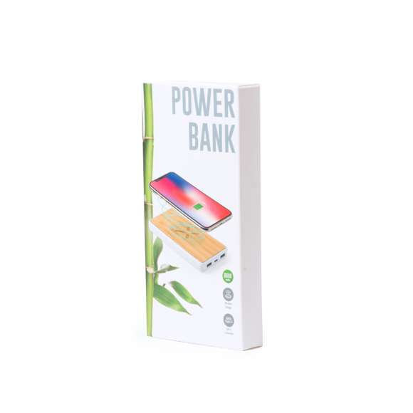 Batería auxiliar externa de línea nature, con cargador inalámbrico integrado y carcasa en madera de bambú. 8.000 mAh de capacidad de carga e indicador de estado de carga. Salida doble USB y entradas Tipo C y micro USB -cable incluido-. Con amplia superficie de marcaje y presentada en atractiva caja de diseño. Las capacidades mostradas en todas nuestras baterías auxiliares externas son reales, incorporando todas ellas baterías de grado A y no recicladas, con una vida útil de al menos 500 ciclos de carga y según normativa CE. Además, están fabricadas conforme a los estándares RoHS y en cumplimiento con los siguientes requisitos de seguridad: Sistema de protección contra sobrecarga del power bank. Sistema de protección contra descarga completa que proporciona una mayor durabilidad del power bank. Sistema de bloqueo para evitar cortocircuitos. Sistema de transferencia de carga constante, acorde con la capacidad del dispositivo de destino.