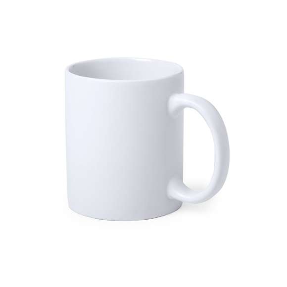 Taza de cerámica de 350ml de capacidad de acabado mate y especialmente diseñada para marcaje en sublimación. Presentada en caja individual.Disponible manual de instrucciones en español e inglés.