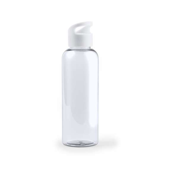 Bidón en alta calidad de 530ml de capacidad en material tritán resistente al calor y libre de BPA. Disponible en variada gama de colores translúcidos, con tapón de rosca a juego.
