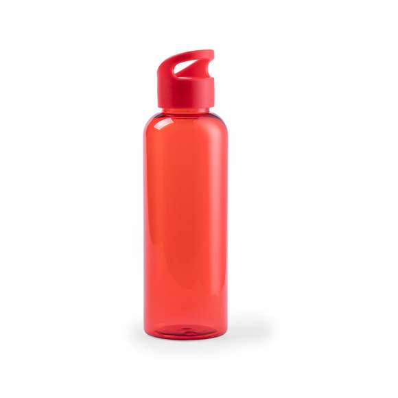 Bidón en alta calidad de 530ml de capacidad en material tritán resistente al calor y libre de BPA. Disponible en variada gama de colores translúcidos, con tapón de rosca a juego.