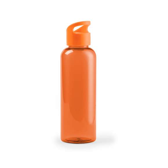 Bidón en alta calidad de 530ml de capacidad en material tritán resistente al calor y libre de BPA. Disponible en variada gama de colores translúcidos, con tapón de rosca a juego.