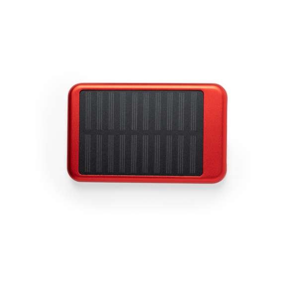 Batería auxiliar externa de recarga solar y de gran capacidad de carga -4.000 mAh-. En resistente aluminio, con salida USB y cable micro USB incluido. Disponible en variada gama de colores. Las capacidades mostradas en todas nuestras baterías auxiliares externas son reales, incorporando todas ellas baterías de grado A y no recicladas, con una vida útil de al menos 500 ciclos de carga y según normativa CE. Además, están fabricadas conforme a los estándares RoHS y en cumplimiento con los siguientes requisitos de seguridad: Sistema de protección contra sobrecarga del power bank. Sistema de protección contra descarga completa que proporciona una mayor durabilidad del power bank. Sistema de bloqueo para evitar cortocircuitos. Sistema de transferencia de carga constante, acorde con la capacidad del dispositivo de destino.