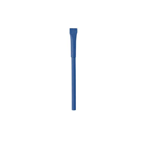 Bolígrafo de línea nature en cartón reciclado y original capucha a juego. Con tinta azul y disponible en variada gama de colores nature.
