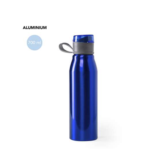 Bidón en alta calidad y de gran capacidad -700 ml-. En aluminio de acabado brillante, con tapón a juego, dosificador libre de BPA y asa de transporte. Disponible en variada gama de colores y presentado en atractiva caja de diseño. Disponible manual de instrucciones en español e inglés.