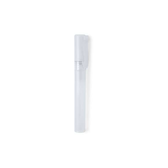  	Spray hidroalcohólico para higiene y limpieza de la piel en bote rellenable de 10 ml. Cuerpo en translúcido y capucha disponible en variada gama de colores, con clip de ajuste. Solución con 65% de contenido de alcohol.nbsp   	Artículo con certificación GMP (Good Manufaturing Practices / Normas de Correcta Fabricación) que garantiza el cumplimiento de rigurosas medidas de control para la obtención de un producto seguro y de calidad.
