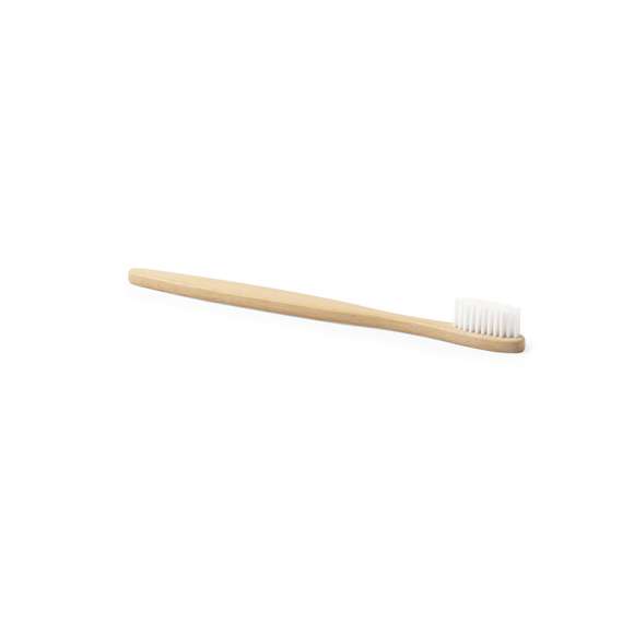 Cepillo de dientes de línea nature. Fabricado en bambú y presentado en caja individual de diseño eco.