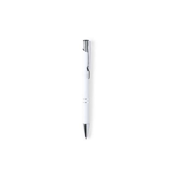 Original bolígrafo de mecanismo pulsador en elegante diseño bicolor. Con cuerpo troquelado de aluminio en tacto goma de acabado mate. Especialmente diseñado para marcaje en láser y mostrar el logotipo en tono plateado. Original clip, anillas y punta en plateado. Disponible en variada gama de colores, con cartucho jumbo y tinta azul.